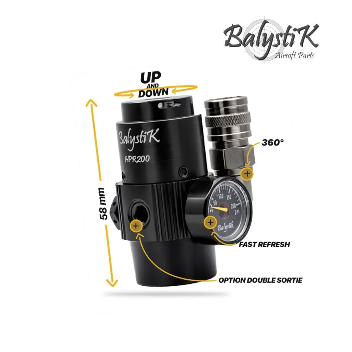 Balystik Régulateur HPA HPR200 Ultra compact - Inferno Red - US
